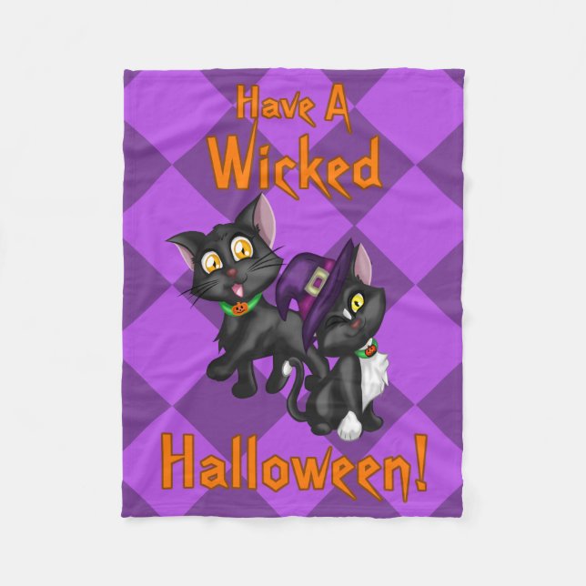 Have a Wicked Halloween! Fleece Blanket (Front)