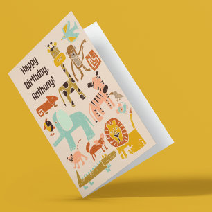 Have a Wild Day Jungle Animals Birthday Card