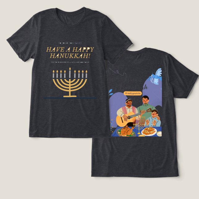Have A Wish Hanukkah T-Shirt Tri-Blend Shirt (Design Front & Back)
