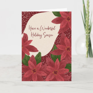 Have a Wonderful Holiday Season Poinsettias