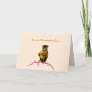 Have a Wonderful Time Owl Greetings Holiday Card