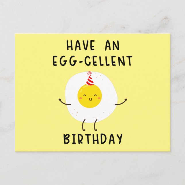 have an eggcellent birthday funny birthday postcard (Front)