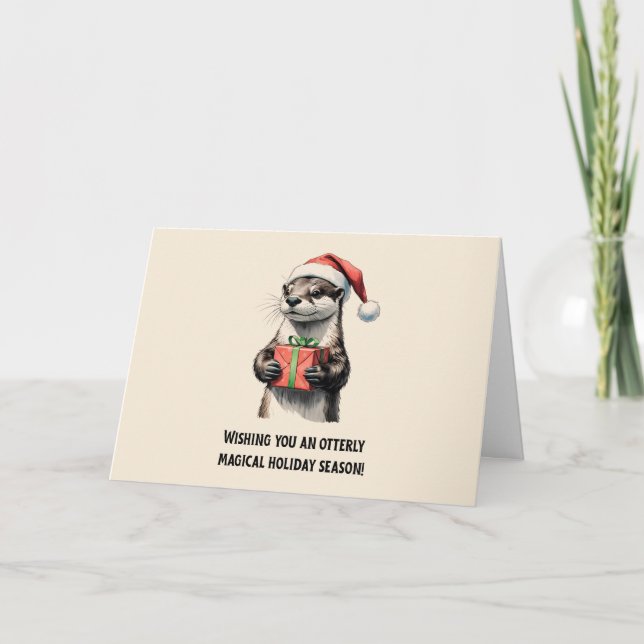 Have an Otterly Joyful Christmas Holiday Card (Front)