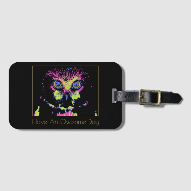 Have An Owlsome Day Luggage Tag (Front Horizontal)