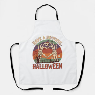 Have Bootiful Halloween Skeleton Hands Cat Skull W Apron