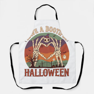 Have Bootiful Halloween Skeleton Hands Cat Skull W Apron