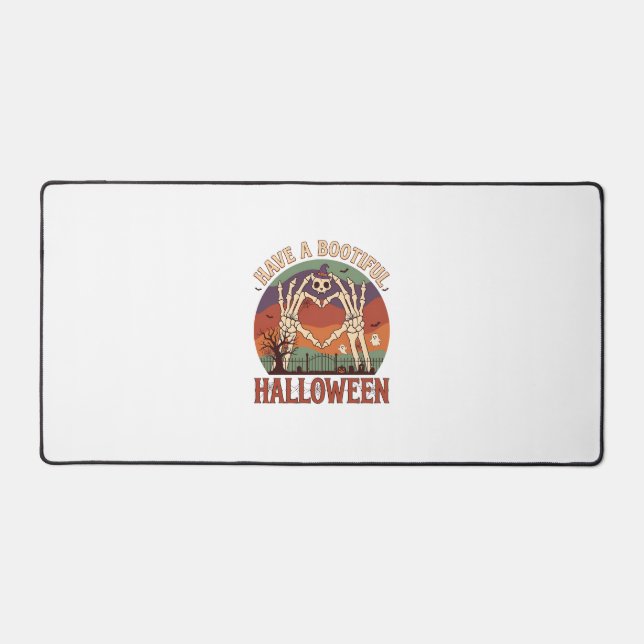 Have Bootiful Halloween Skeleton Hands Cat Skull W Desk Mat (Front)