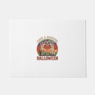 Have Bootiful Halloween Skeleton Hands Cat Skull W Doormat