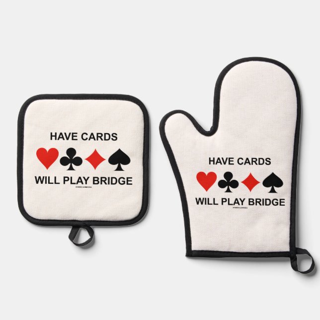 Have Cards Will Play Bridge Four Card Suits Oven Mitt & Pot Holder Set (Front)