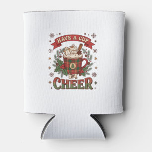Have Cup Cheer Christmas Plaid Mug Hot Cocoa Snowm Can Cooler