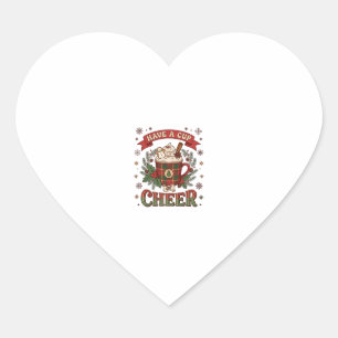 Have Cup Cheer Christmas Plaid Mug Hot Cocoa Snowm Heart Sticker