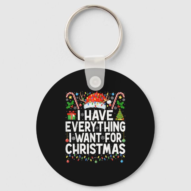 Have Everything I Want For Christmas Couple Pajama Key Ring (Front)