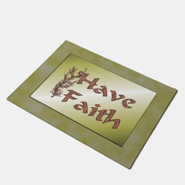 Have Faith Flowering Tree Inspirational  Doormat (Angled)