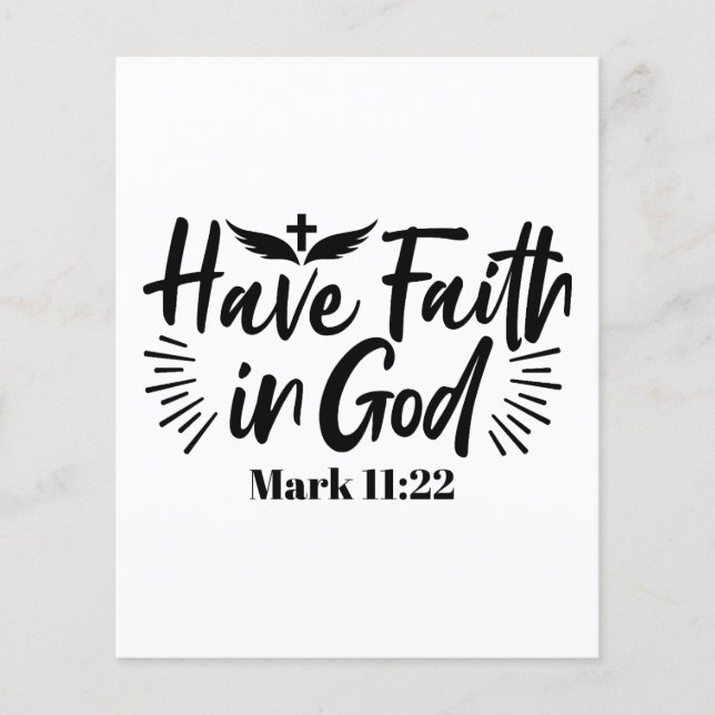 Have Faith in God Mark 11:22 Inspirational Quote (Front)