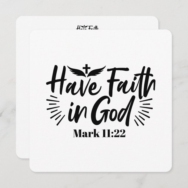 Have Faith in God Mark 11:22 Inspirational Quote Invitation (Front/Back)