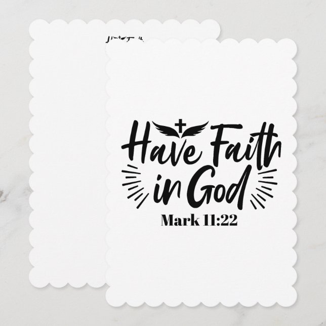 Have Faith in God Mark 11:22 Inspirational Quote Thank You Card (Front/Back)