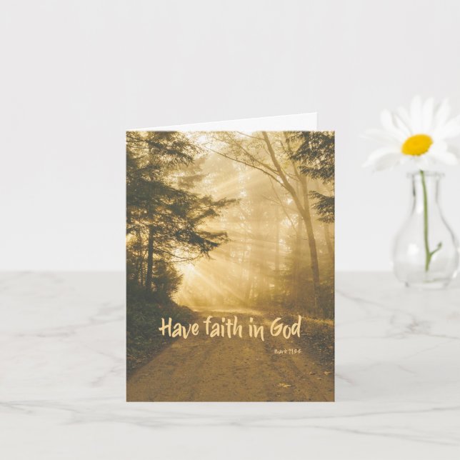 Have Faith in God; Praying for You Christian Card (Small Plant)