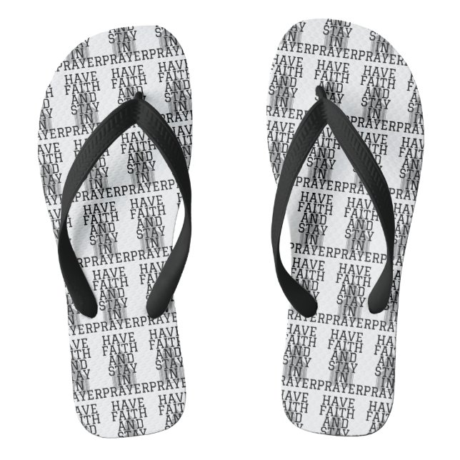 Have Faith In Prayer Bold W/B All-Over Unisex Thongs (Footbed)