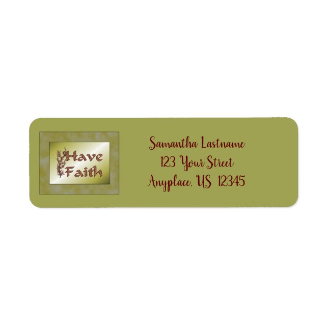 Have Faith Inspirational Address Return Address Label (Front)