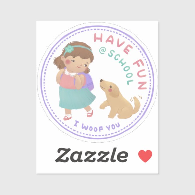 Have Fun at School Girl and Puppy (Sheet)