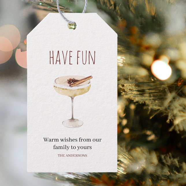 Have Fun | Christmas Drink  Gift Tags (Creator Uploaded)