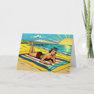 Have Fun in the Sun   Cute Retro Pinup Card
