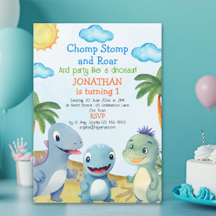 Have fun like a Dinosaur, Birthday boy Invitation