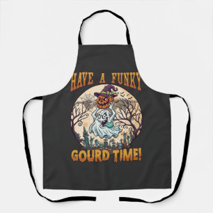 Have Funky Gourd Time Ghost Pumpkin Graveyard Apron