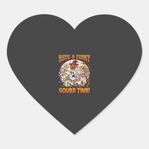 Have Funky Gourd Time Halloween Ghost Pumpkin_1 Heart Sticker