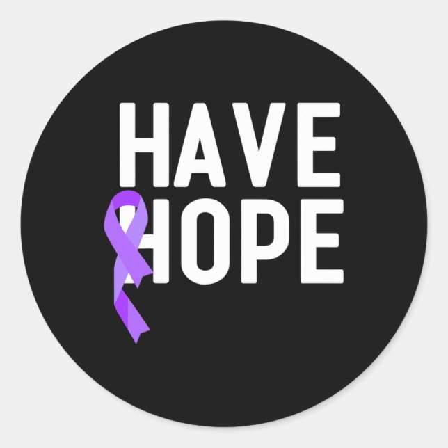 Have Hope Purple Ribbon Overdose Awareness End Add Classic Round Sticker (Front)
