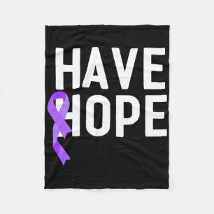 Have Hope Purple Ribbon Overdose Awareness End Add Fleece Blanket