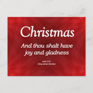 Have Joy and Gladness Christmas Luke 1-14 Holiday Postcard