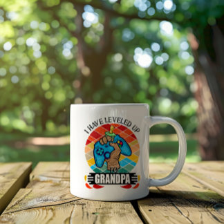 Have Leveled Up to Grandpa, Pregnancy Announcement Coffee Mug