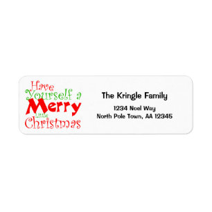 Have Merry Christmas Holiday Return Address Label