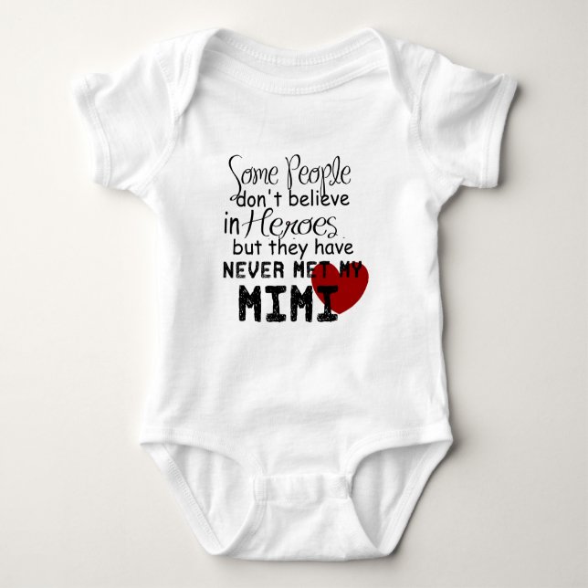 Have never met my mimi baby bodysuit (Front)
