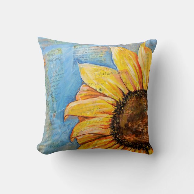 Have No Fear Sunflower Large Pillow (Front)