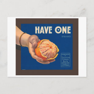 Have One Brand Vintage Crate Label Postcard