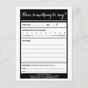have something to say comment card