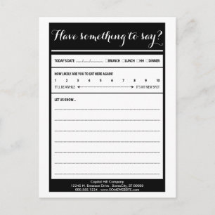 have something to say comment card