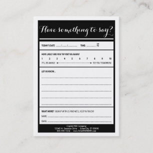 have something to say logo comment card