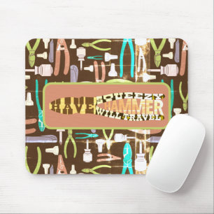 Have Squeezy Hammer Will Travel Retro Mouse Pad