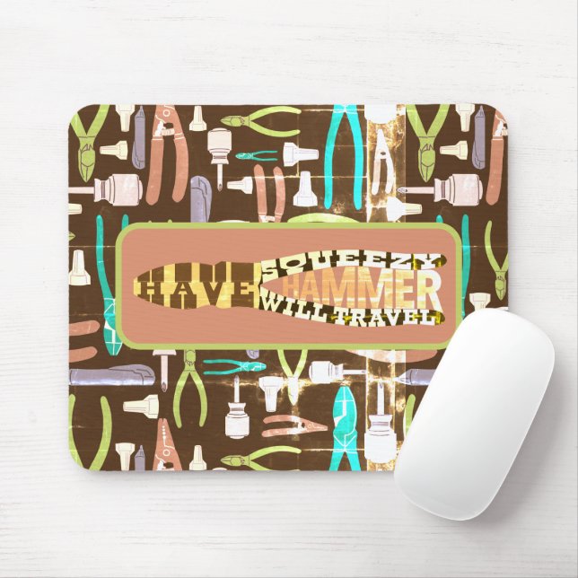 Have Squeezy Hammer Will Travel Retro Mouse Pad (With Mouse)