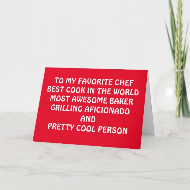 HAVE THE "BEST BIRTHDAY EVER" MY FAV CHEF CARD (Front)