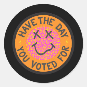 Have The Day You Voted For Leopard Face Classic Round Sticker