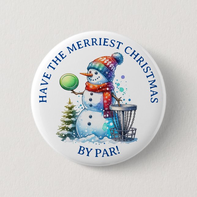 Have the Merriest Christmas by Par | Disc Golf 6 Cm Round Badge (Front)