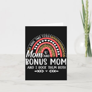 Have two titles mum bonus mum mother's day leopard card