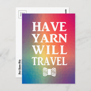 Have Yarn Will Travel Rainbow Crafts Maker Postcard