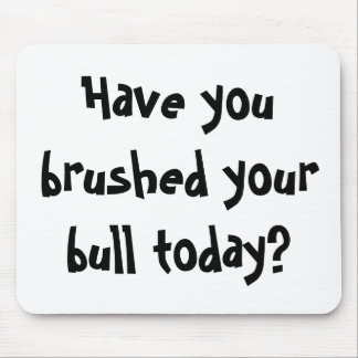 Have you brushed your bull today? mouse pad