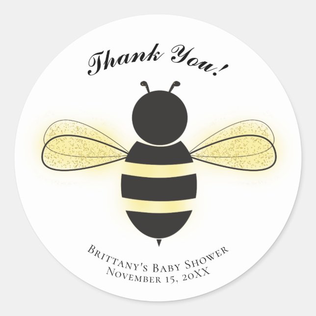 Have You Heard The BUZZ Bumble Bee Dot Baby Shower Classic Round Sticker (Front)