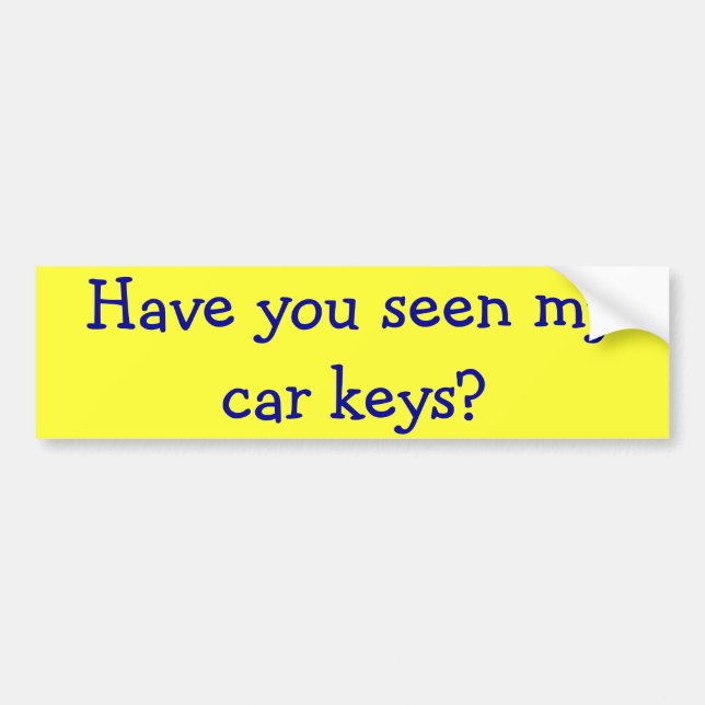 Have you seen my car keys? bumper sticker (Front)